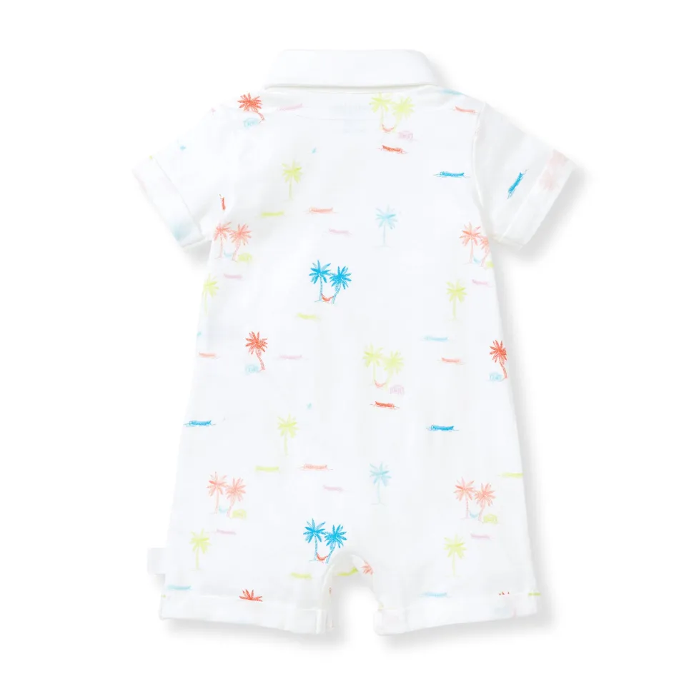 Burt's Bees Organic Baby Beach Shack Polo Romper