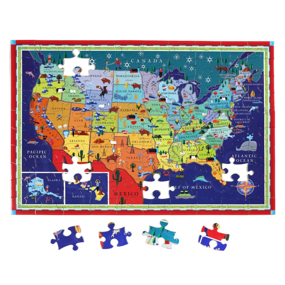 eeBoo 100 Piece Puzzle This Land is Your Land