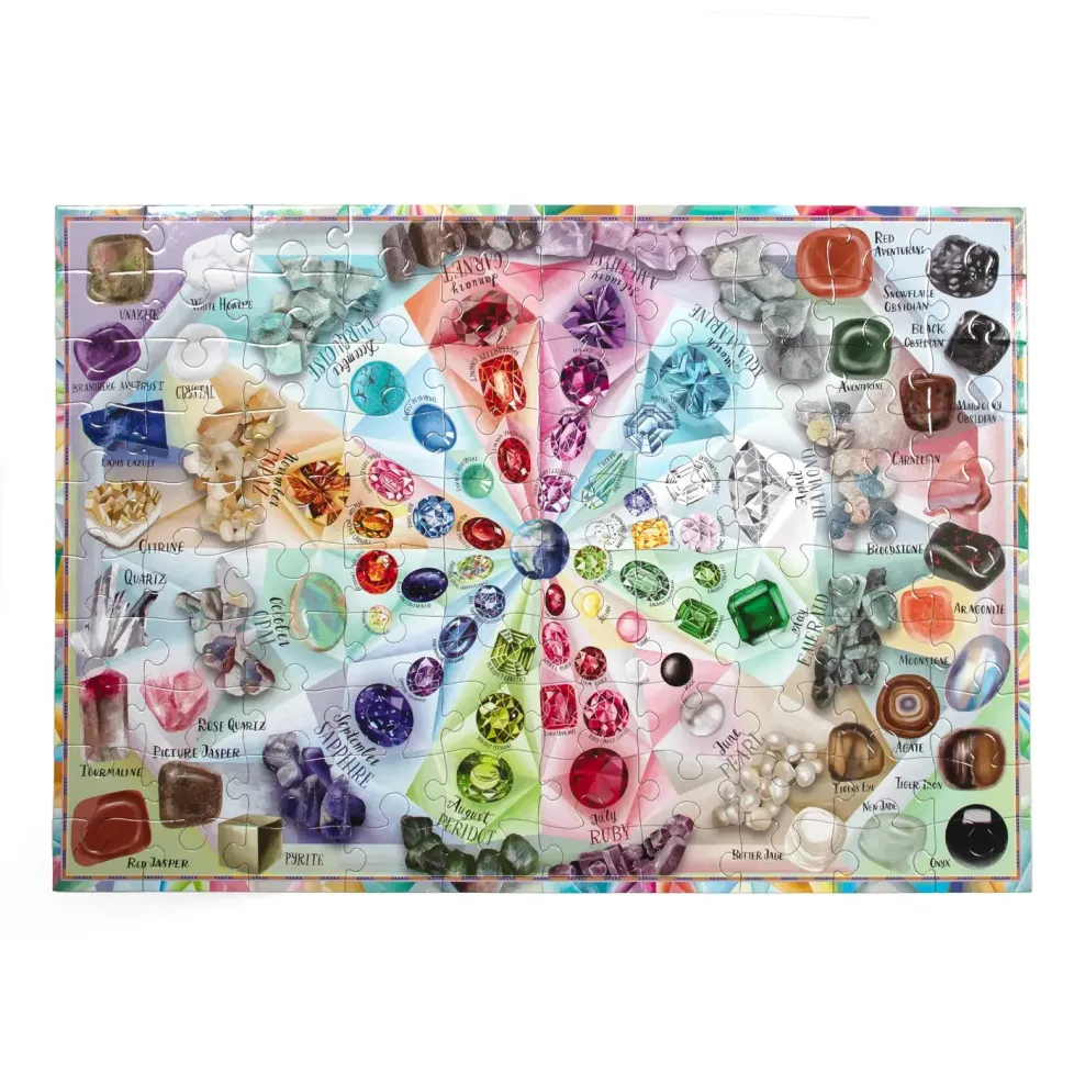 eeBoo 100 Piece Puzzle Love of Crystals and Gems