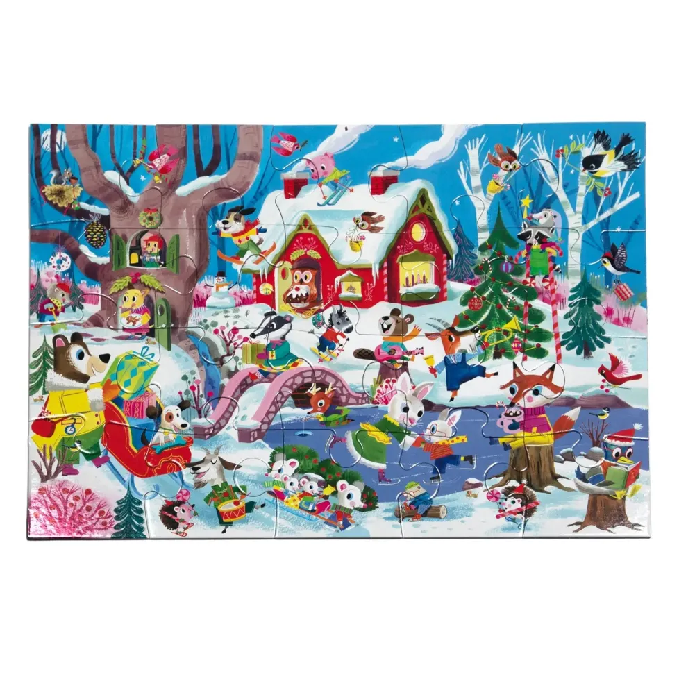 eeBoo 20 Piece Puzzle Woodland Winter