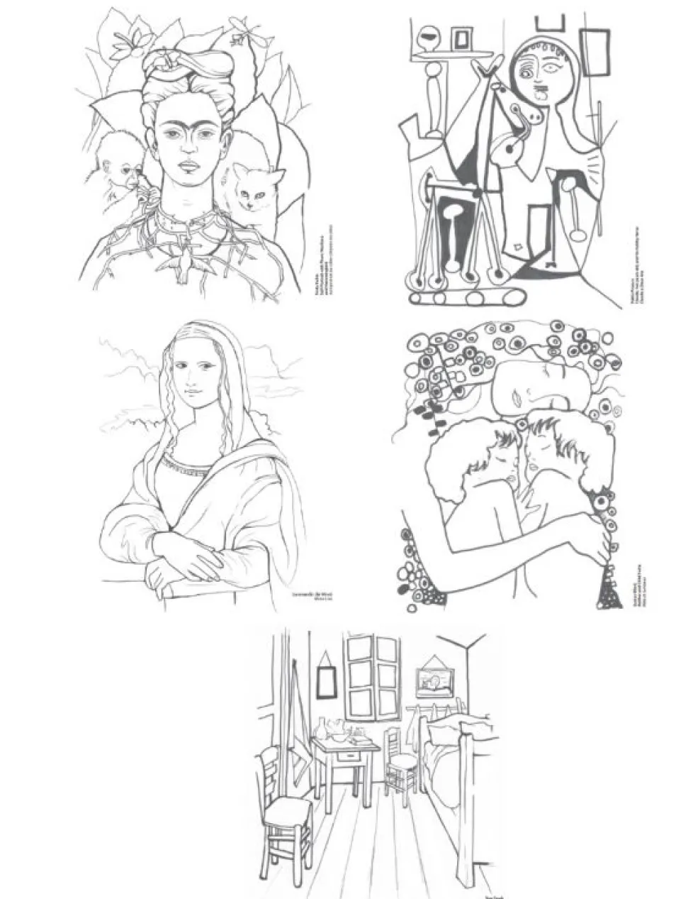 Mini Funny Mat Set with 6 Markers - Famous Paintings