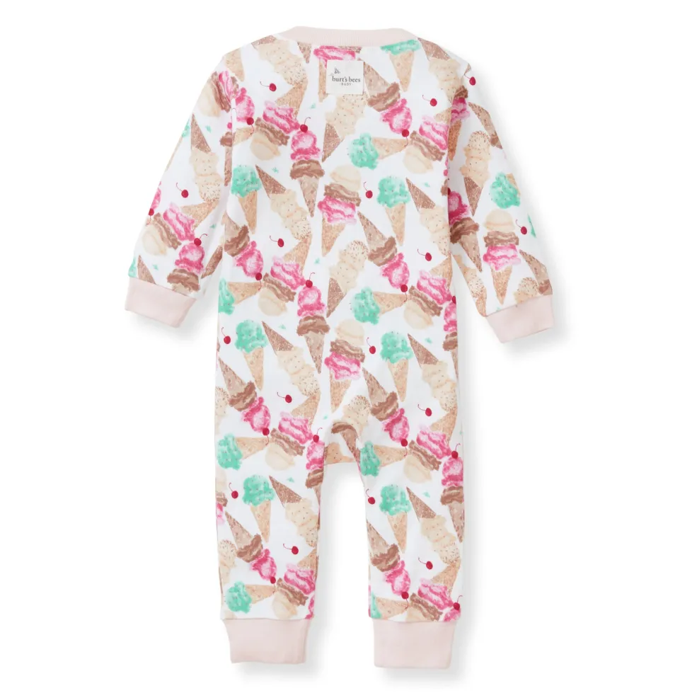 Burt's Bees Organic Baby One-Piece Footless Sleep & Play Mini Ice Cream Social