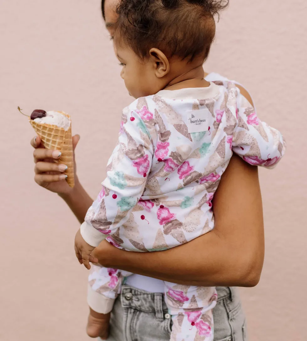 Burt's Bees Organic Baby One-Piece Footless Sleep & Play Mini Ice Cream Social