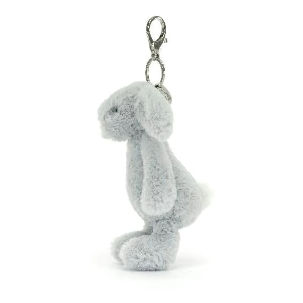 Jellycat Bashful Bunny Silver Bag Charm 7"