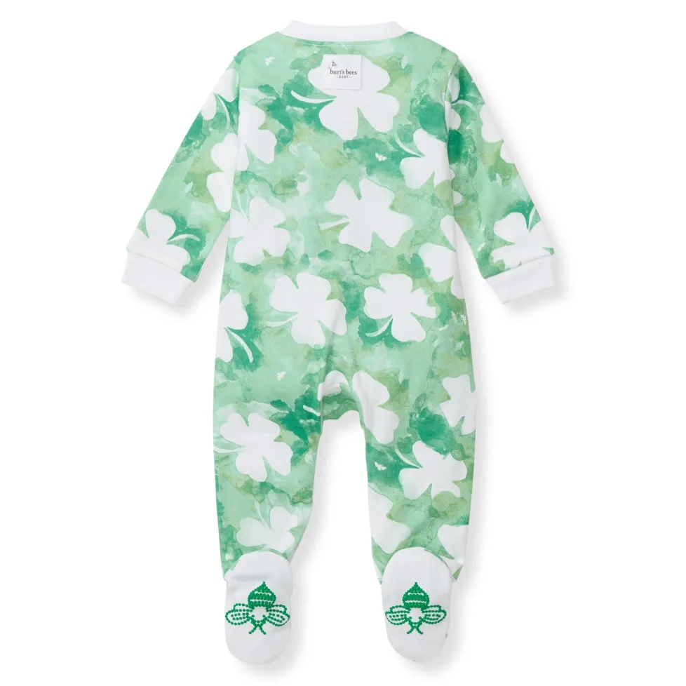 Burt's Bees Organic Baby One-Piece Sleep & Play Artsy Clover