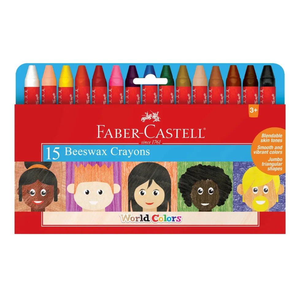 Faber-Castell World Colors Beeswax Crayons - 15 count