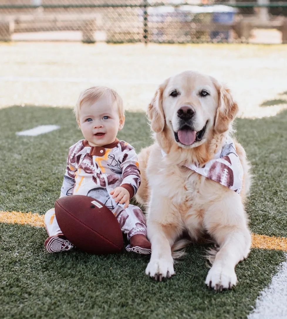 Burt's Bees Organic Baby One-Piece Footless Sleep & Play Football Season