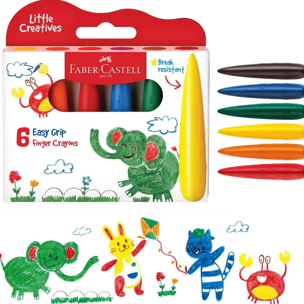 Faber-Castell Little Creatives 6 Easy Grip Finger Crayons