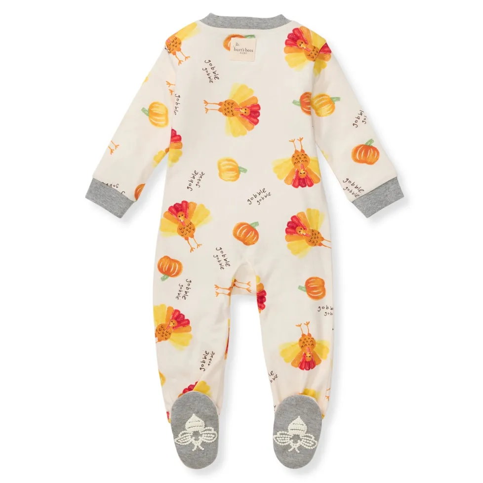 Burt's Bees Organic Baby One-Piece Footless Sleep & Play Turkey Gobble