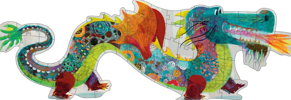 Djeco Giant Floor Puzzle 58 Piece: Leon the Dragon