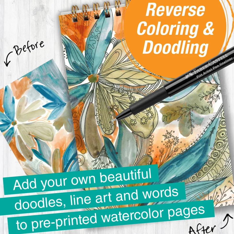 Faber-Castell Reverse Coloring & Doodling Book - Neutrals Edition