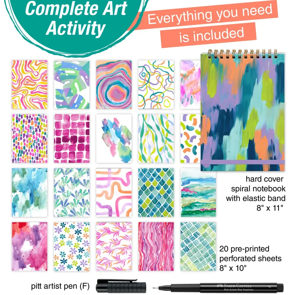 Faber-Castell Reverse Coloring & Doodling Book - Brights Edition