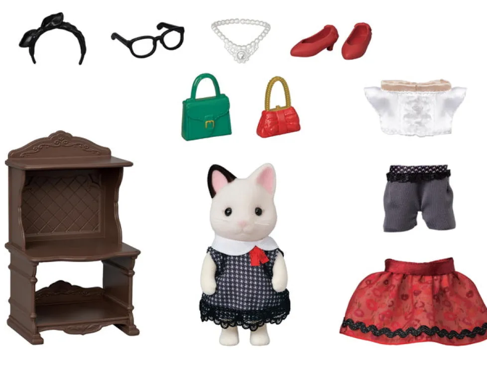 Calico Critters Fashion Playset Town Girl Series Tuxedo Cat