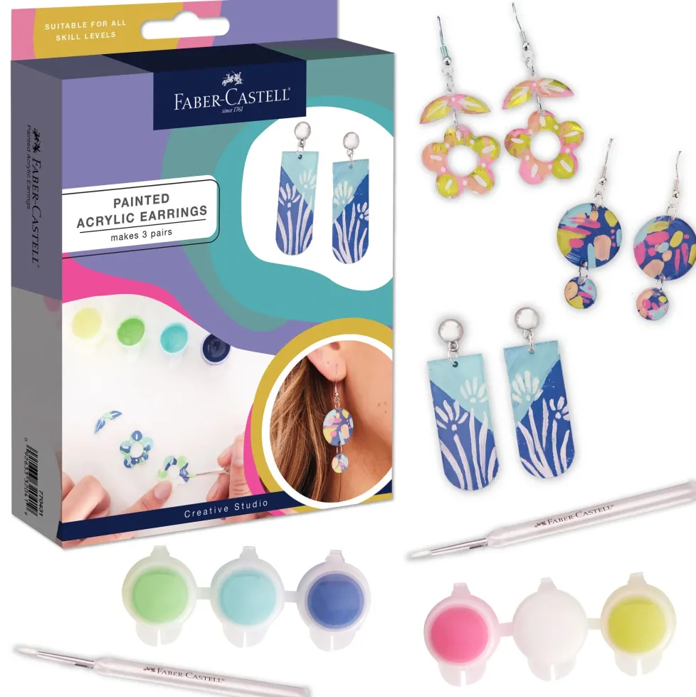 Faber-Castell Painted Acrylic Earrings