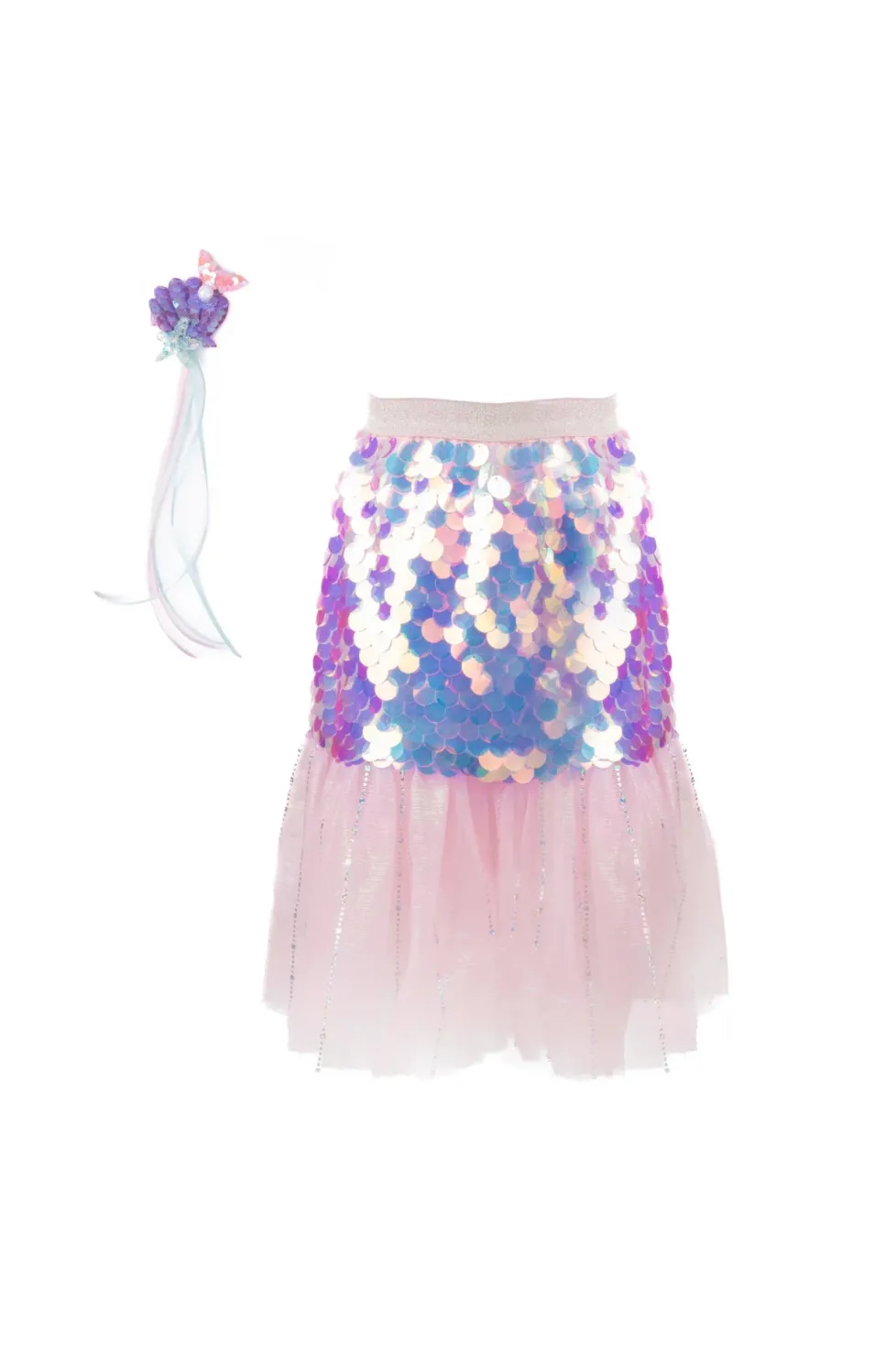 Great Pretenders Bling Bling Mermaid Skirt & Hairclip Set Pink Size 4/6