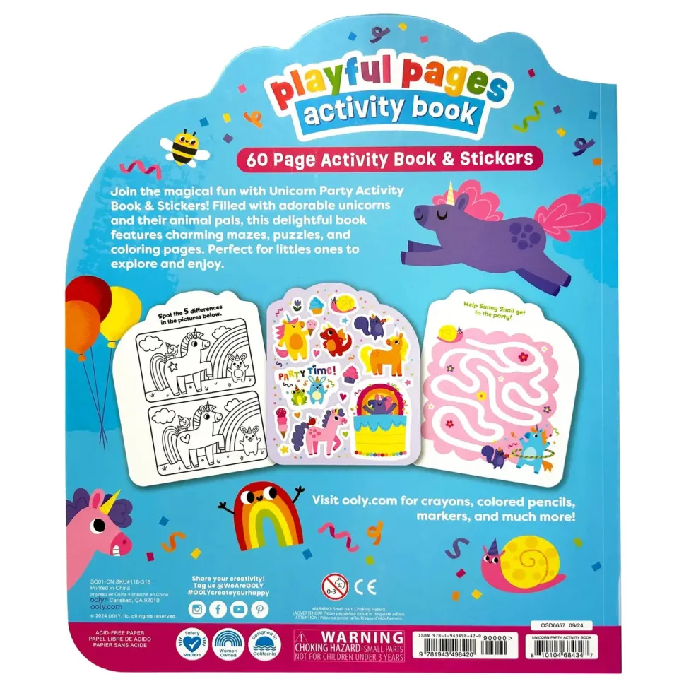 Ooly Playful Pages Activity Book - Unicorn Party!