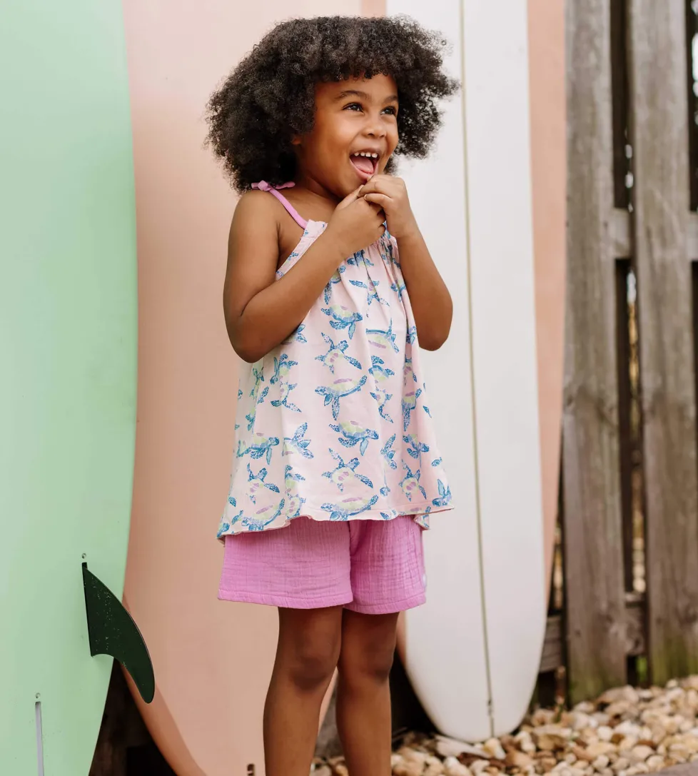 Burt's Bees Organic Baby Colorful Sea Turtles Top & Muslin Short Set