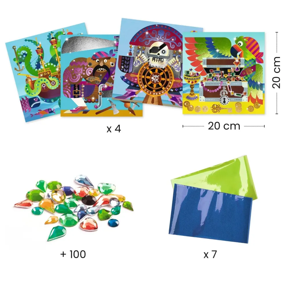 Djeco Up and at 'Em Foil and Jewel Mosaic Craft Kit