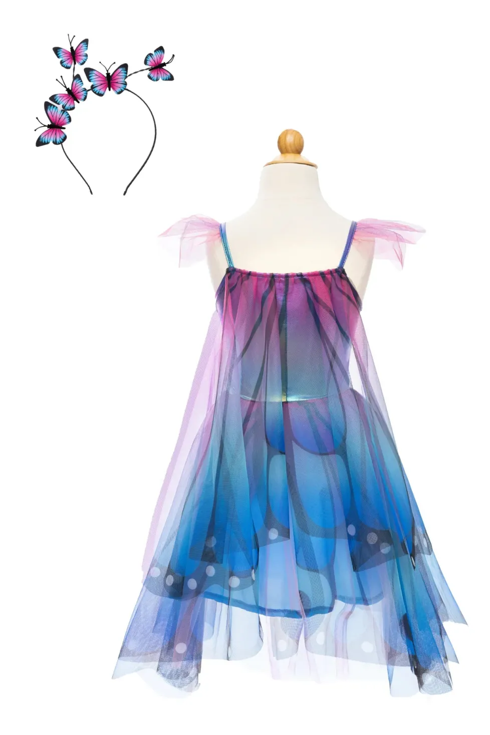 Great Pretenders Blue Butterfly Twirl Dress with Wings & Headband