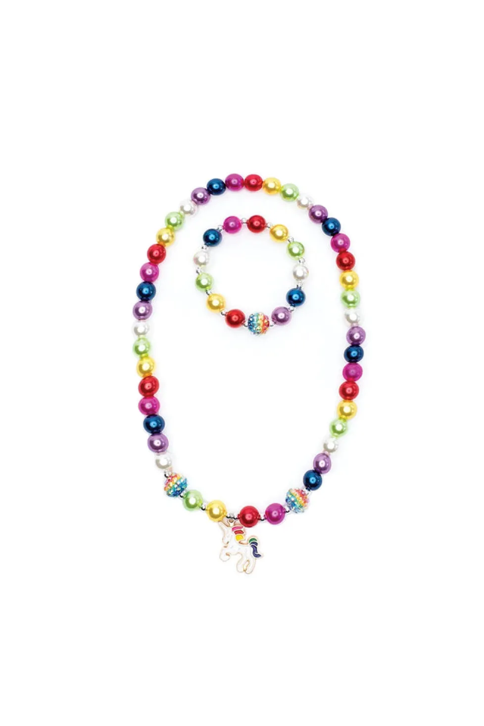 Great Pretenders Necklace & Bracelet Set: Gumball Rainbow