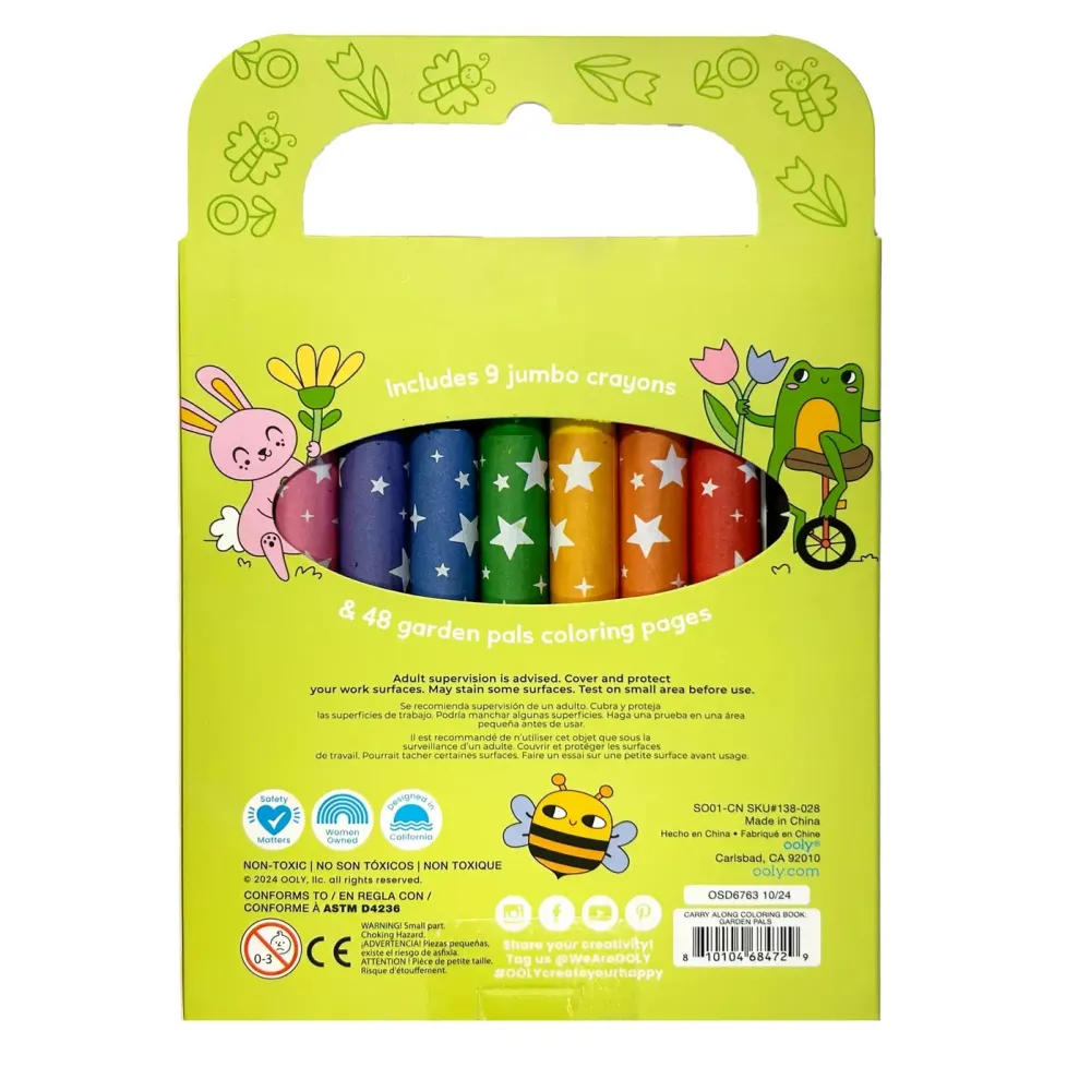 Ooly Carry-Along Coloring Book - Garden Pals