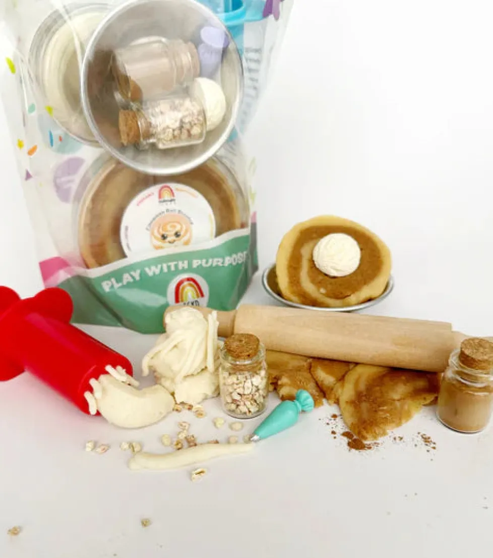 Earth Grown KidDough: Bagged Sensory Kit - Cinnamon Roll