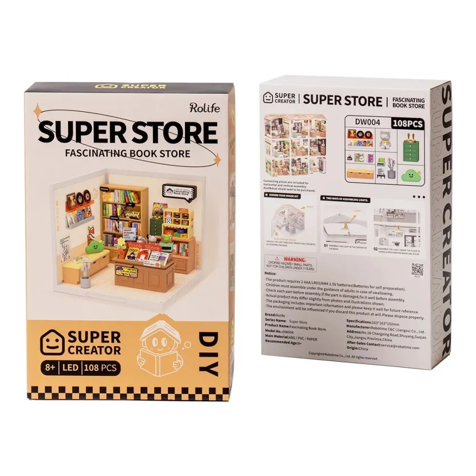 Hands Craft DIY Miniature House Kit: Fascinating Book Store